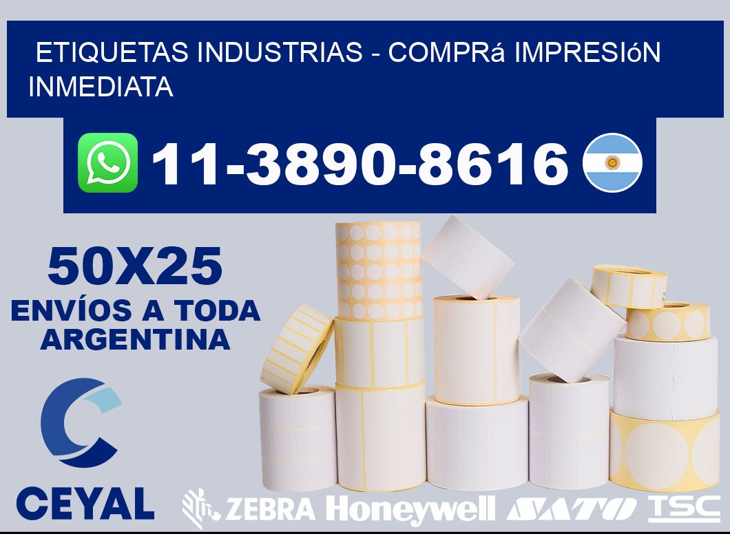 ETIQUETAS INDUSTRIAS - Comprá impresión inmediata