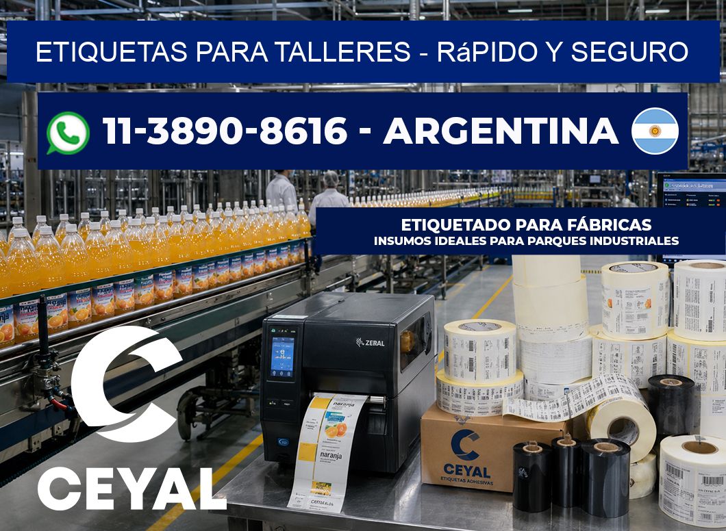 ETIQUETAS PARA TALLERES - rápido y seguro