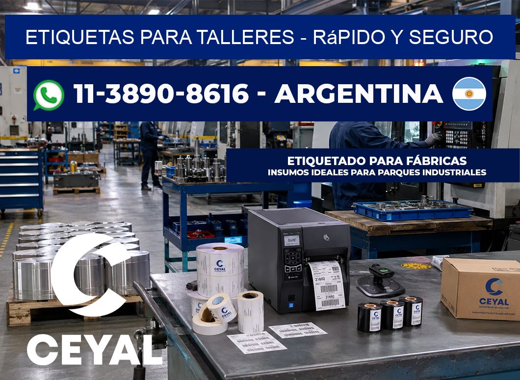 ETIQUETAS PARA TALLERES - rápido y seguro