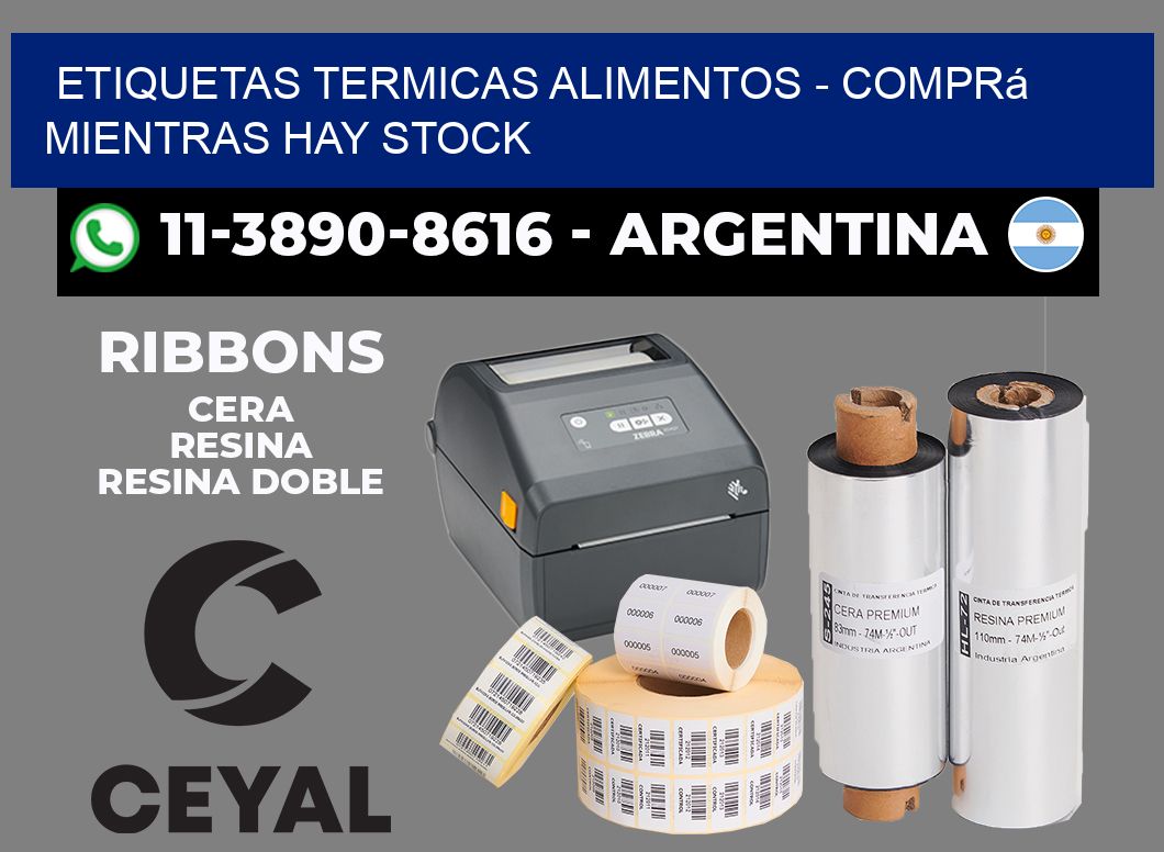 ETIQUETAS TERMICAS ALIMENTOS - Comprá mientras hay stock