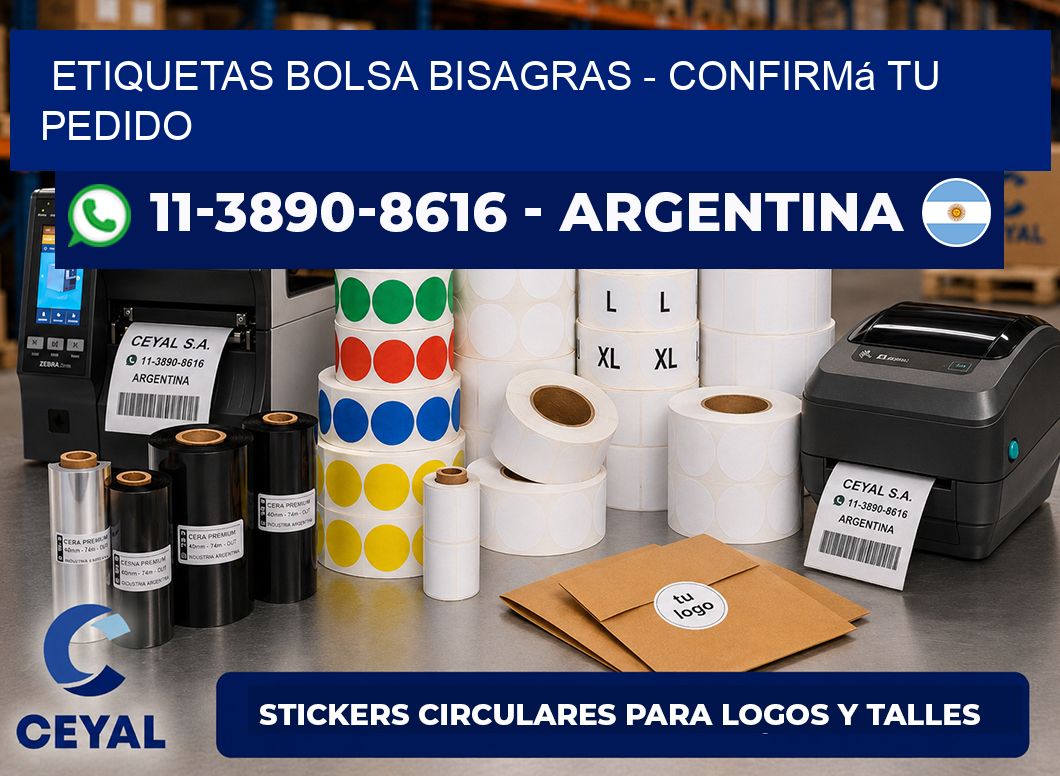 Etiquetas Bolsa bisagras - Confirmá tu pedido
