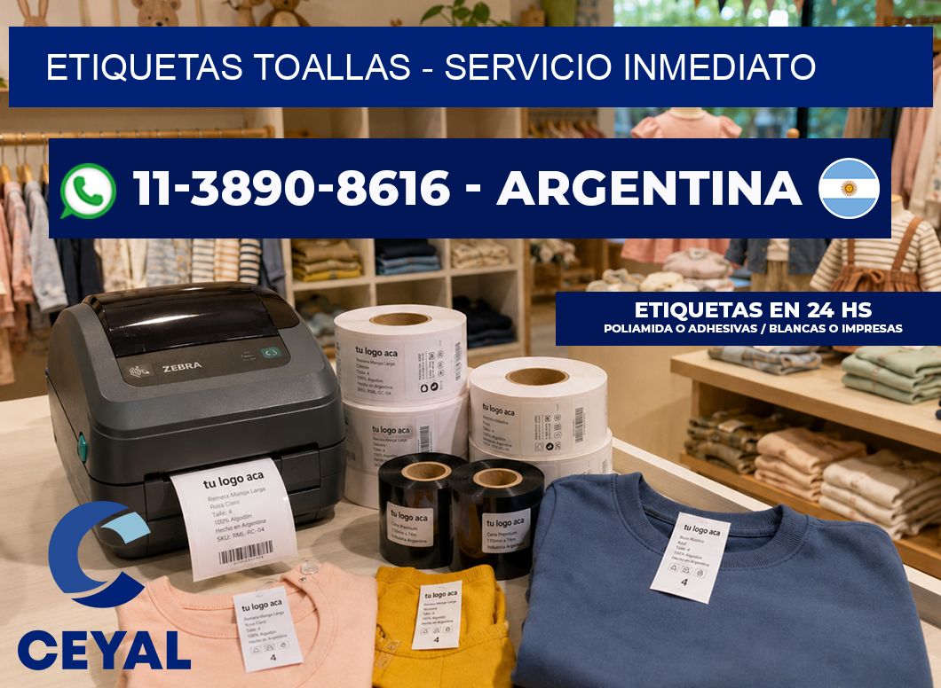 Etiquetas Toallas – Servicio inmediato