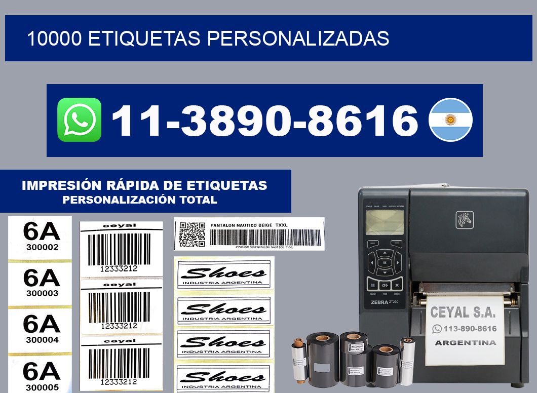 10000 ETIQUETAS PERSONALIZADAS