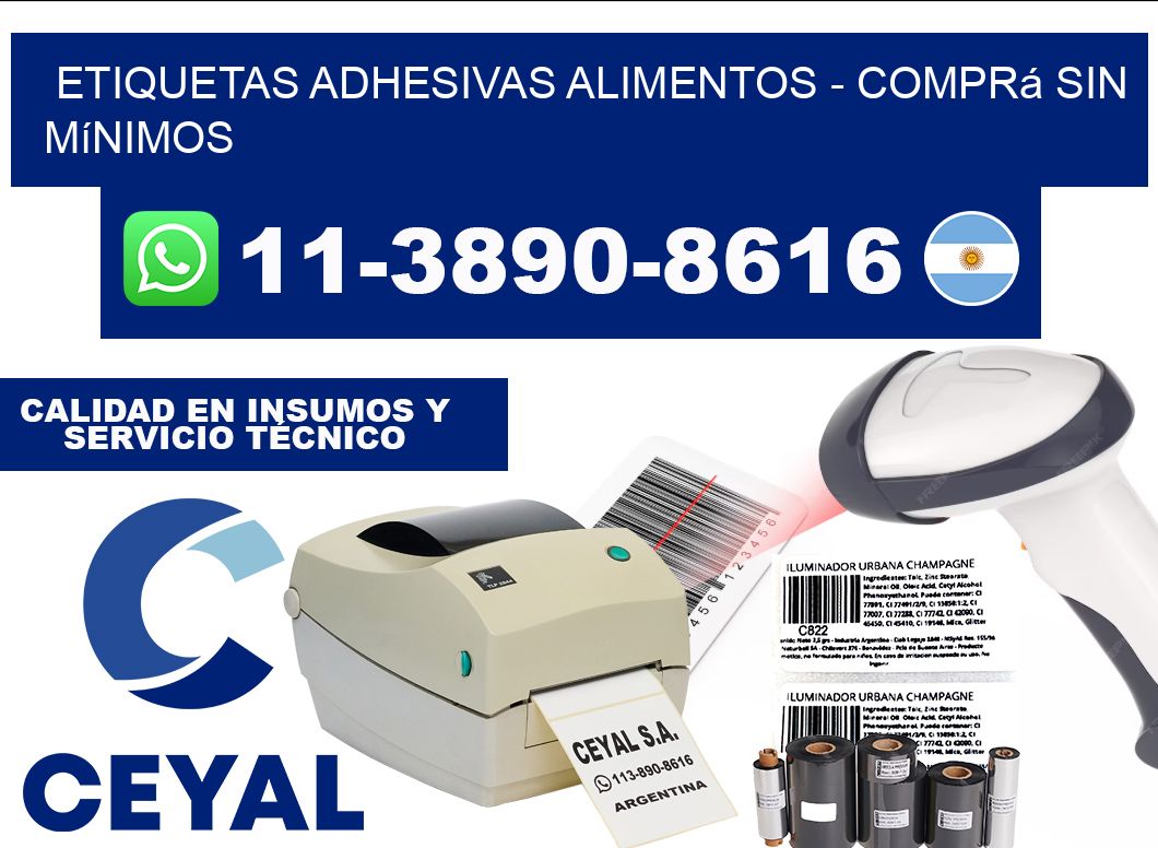 ETIQUETAS ADHESIVAS ALIMENTOS - Comprá sin mínimos