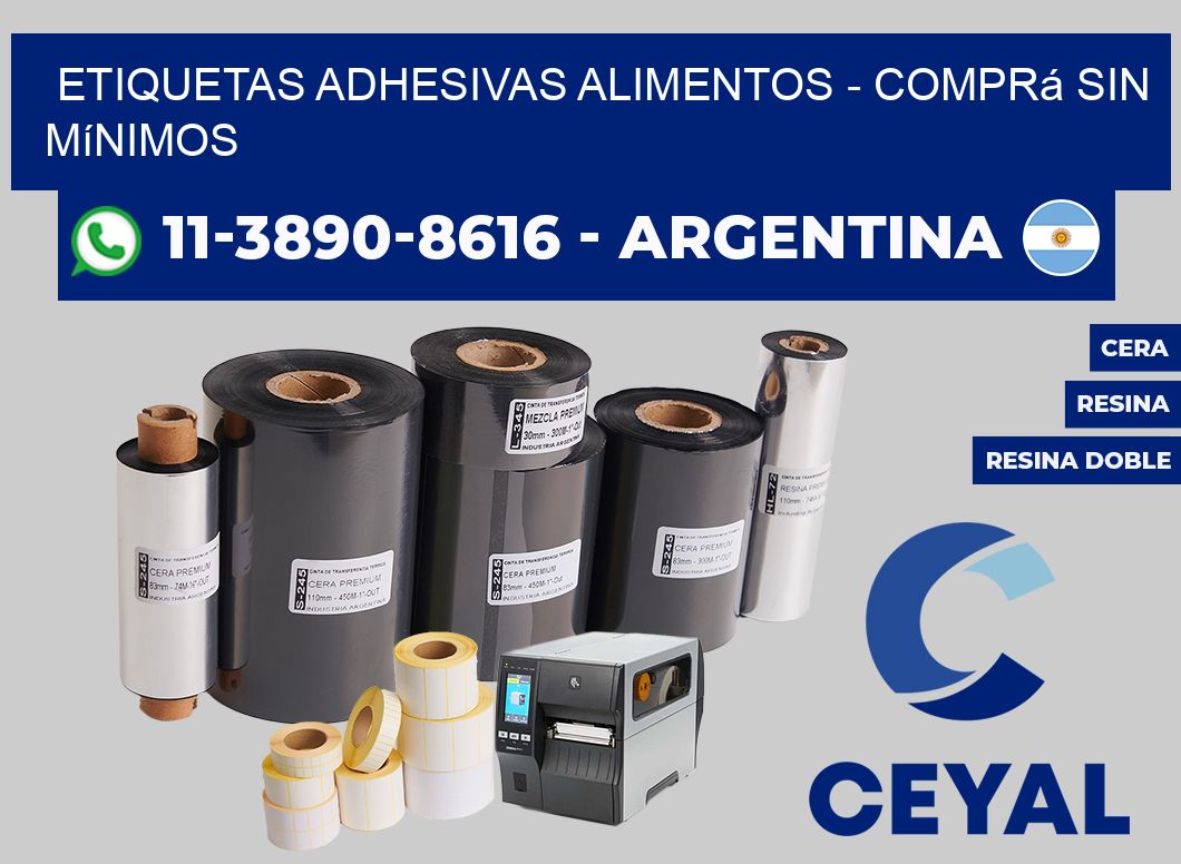ETIQUETAS ADHESIVAS ALIMENTOS - Comprá sin mínimos