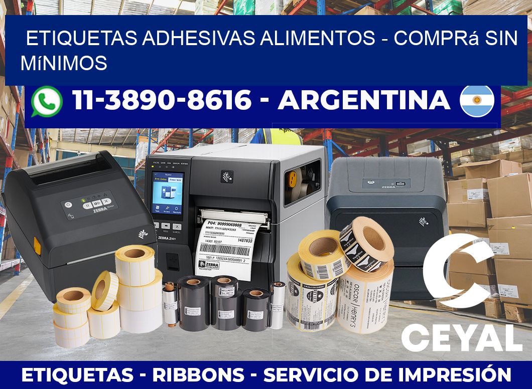 ETIQUETAS ADHESIVAS ALIMENTOS – Comprá sin mínimos