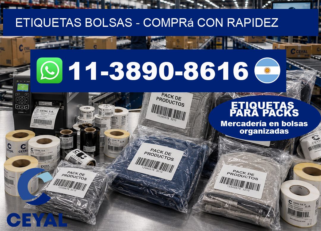 ETIQUETAS BOLSAS - Comprá con rapidez