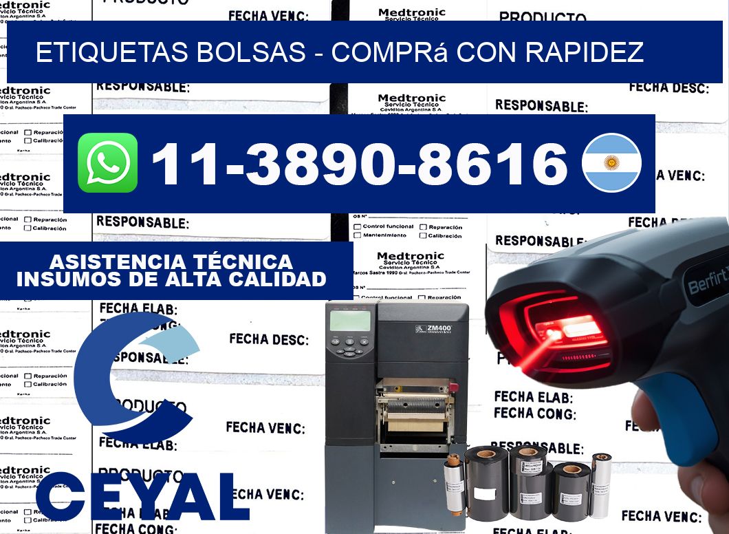 ETIQUETAS BOLSAS - Comprá con rapidez