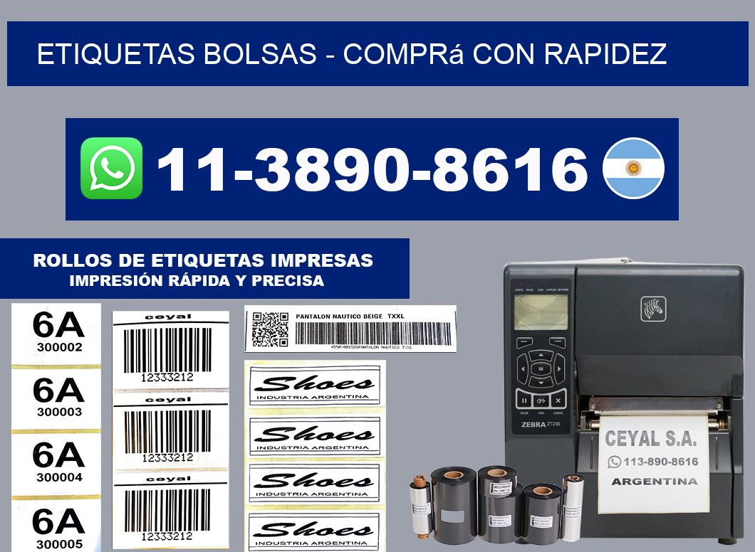 ETIQUETAS BOLSAS - Comprá con rapidez