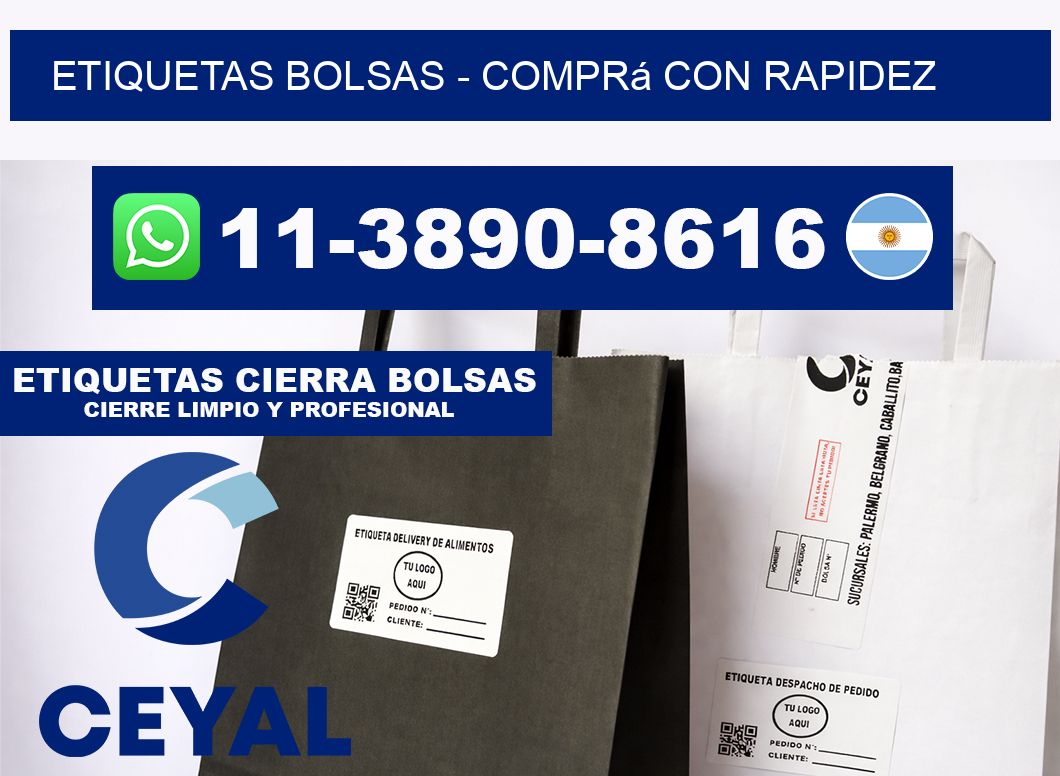 ETIQUETAS BOLSAS - Comprá con rapidez