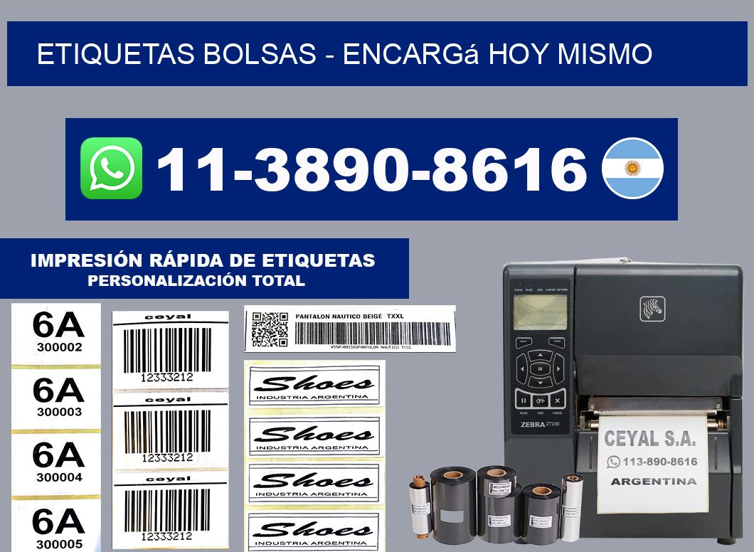 ETIQUETAS BOLSAS - Encargá hoy mismo