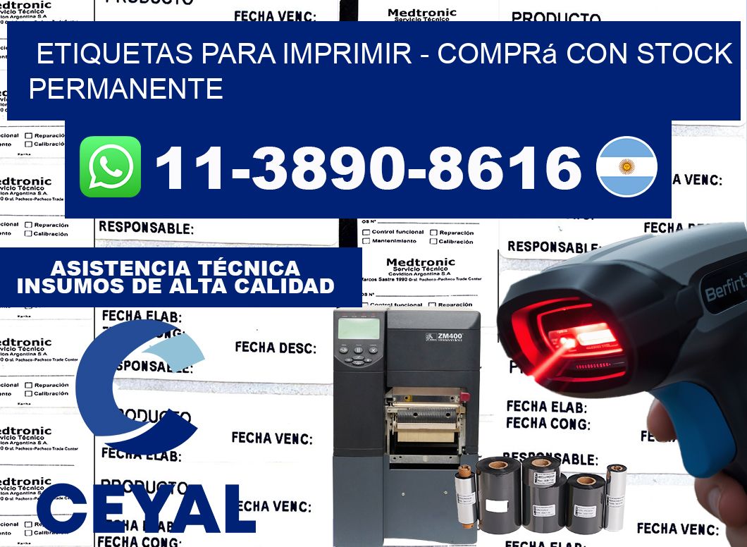 ETIQUETAS PARA IMPRIMIR - Comprá con stock permanente