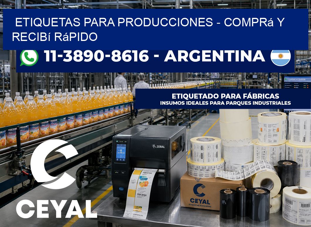 ETIQUETAS PARA PRODUCCIONES - Comprá y recibí rápido