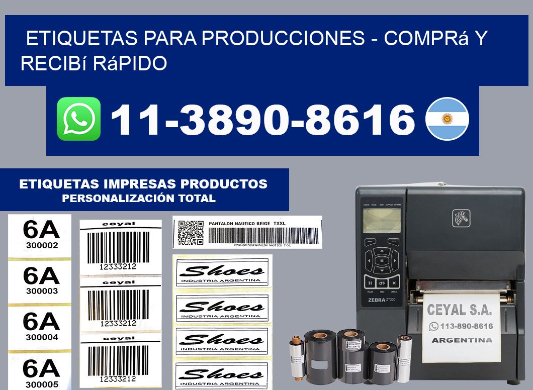 ETIQUETAS PARA PRODUCCIONES - Comprá y recibí rápido