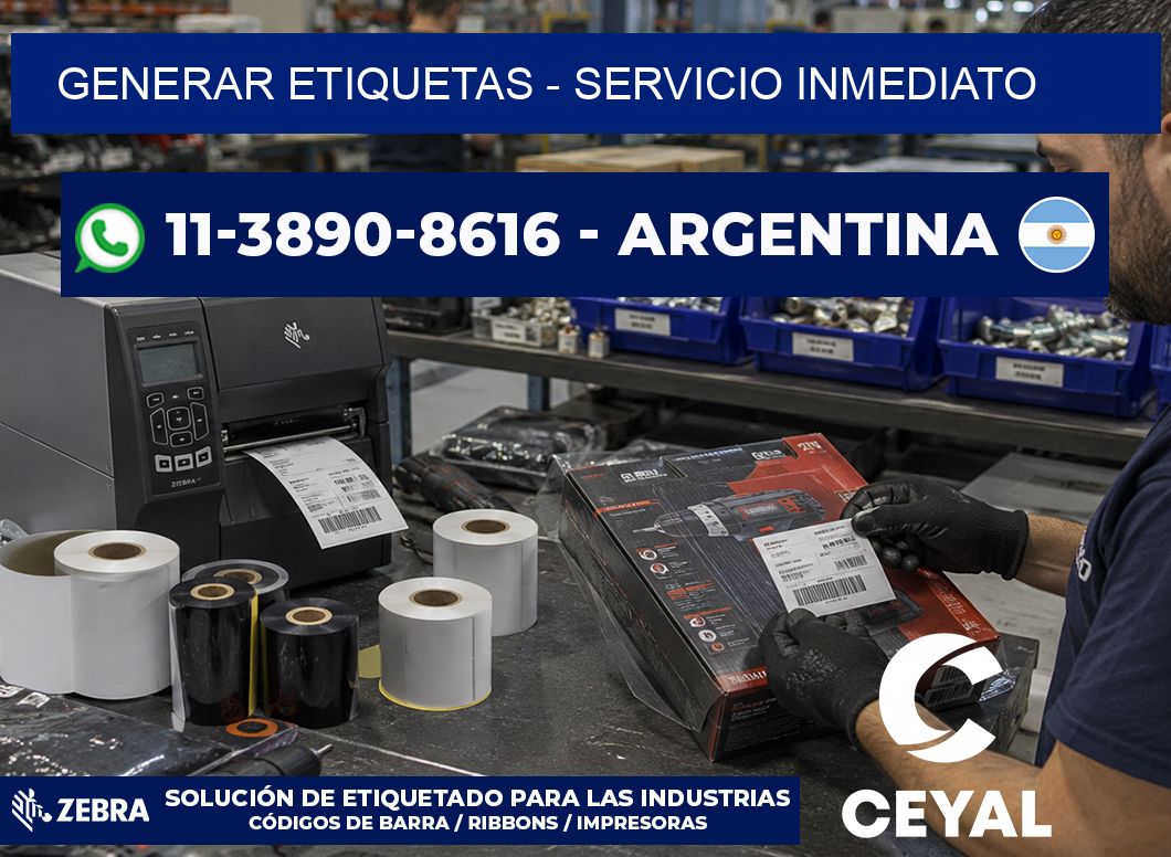 GENERAR ETIQUETAS – Servicio inmediato