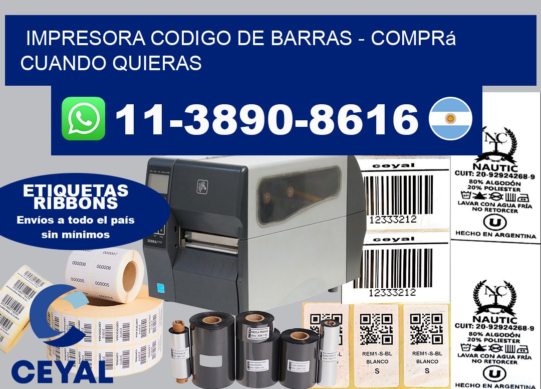 IMPRESORA CODIGO DE BARRAS - Comprá cuando quieras