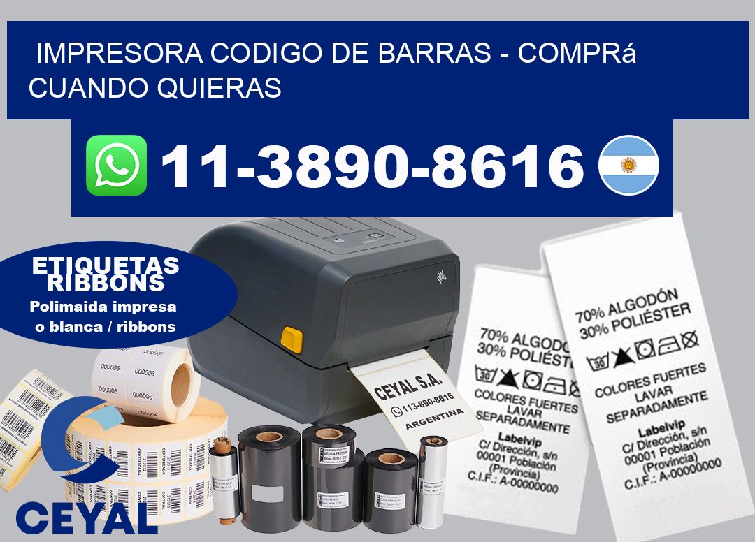 IMPRESORA CODIGO DE BARRAS - Comprá cuando quieras