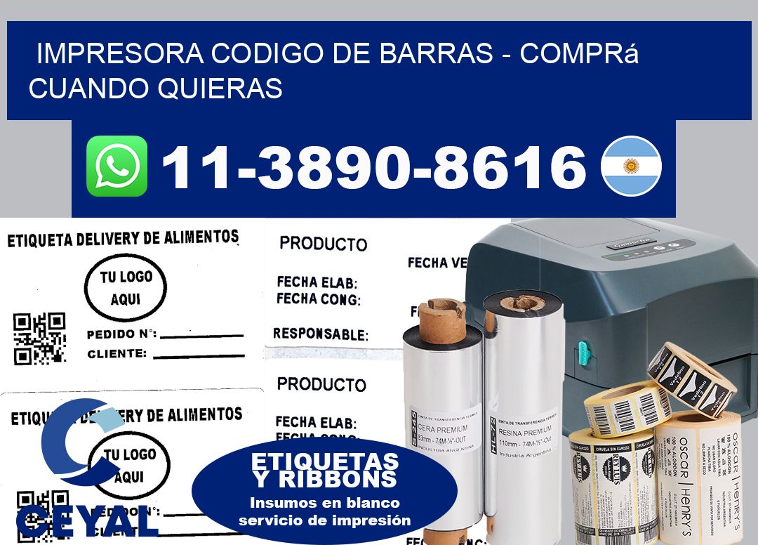 IMPRESORA CODIGO DE BARRAS - Comprá cuando quieras