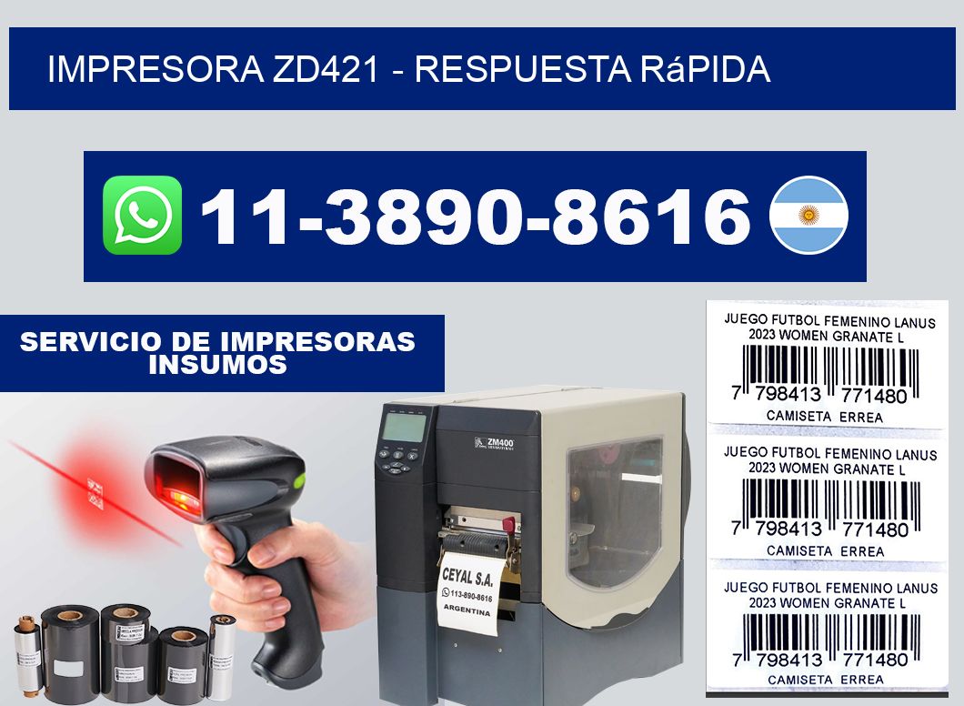 IMPRESORA ZD421 - Respuesta rápida