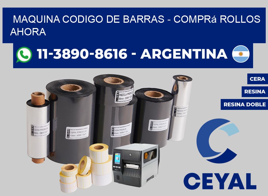 MAQUINA CODIGO DE BARRAS - Comprá rollos ahora