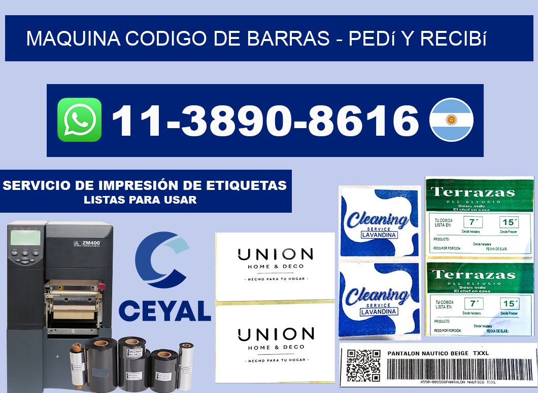 MAQUINA CODIGO DE BARRAS - Pedí y recibí