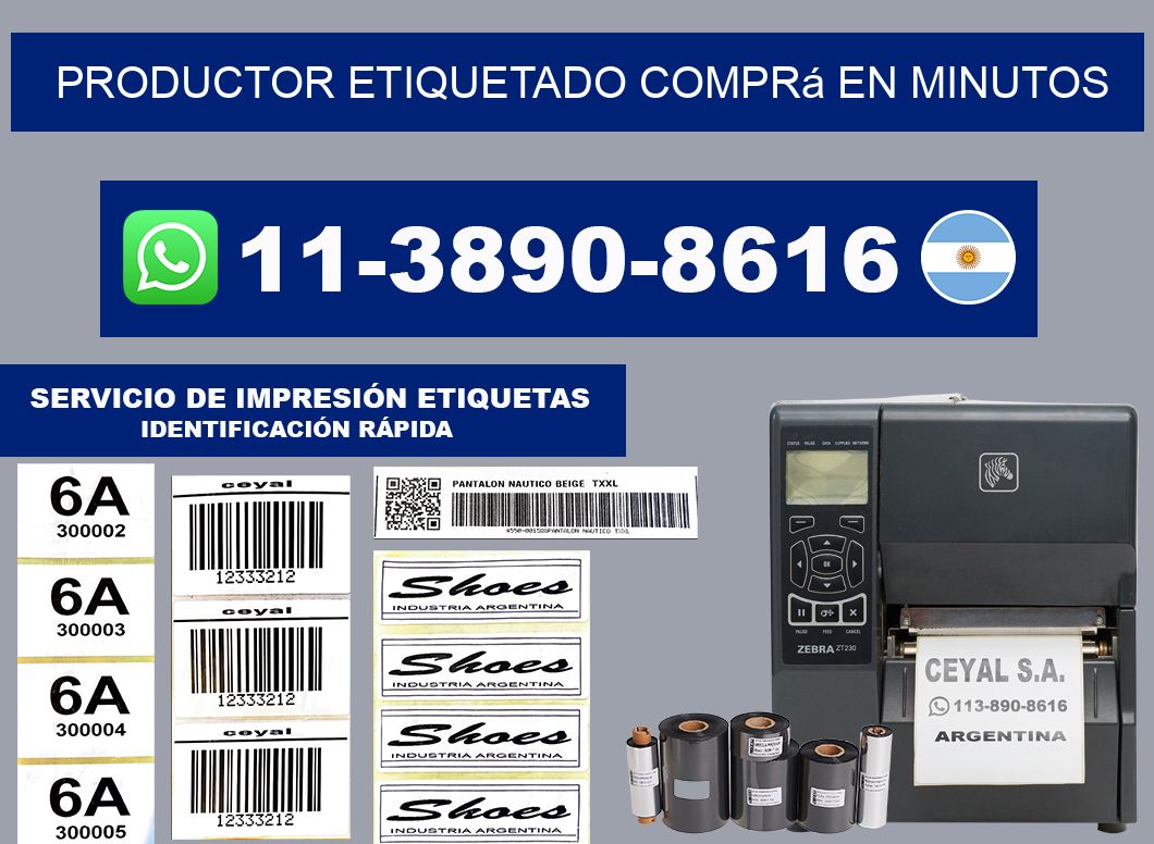 PRODUCTOR ETIQUETADO Comprá en minutos