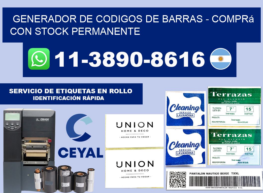 generador de codigos de barras - Comprá con stock permanente