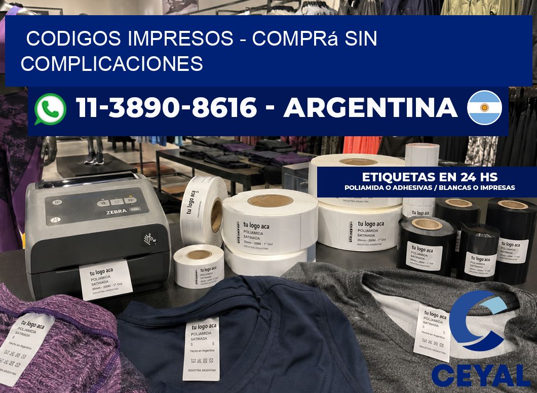Codigos impresos - Comprá sin complicaciones