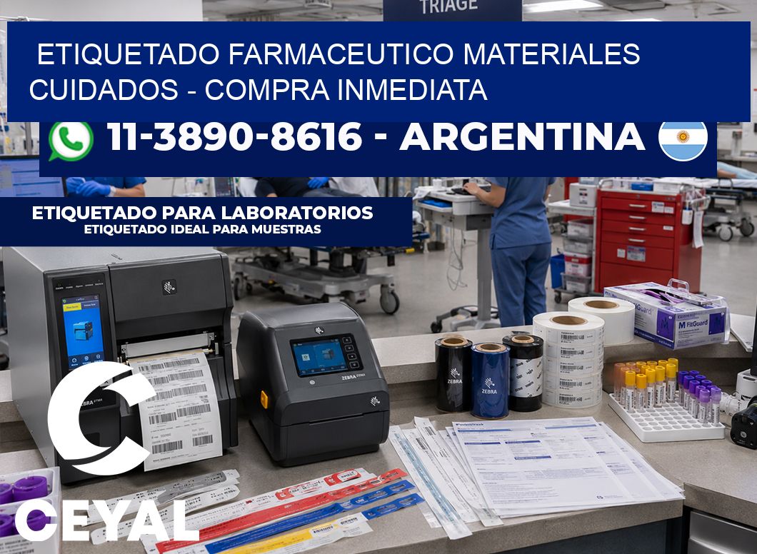 ETIQUETADO FARMACEUTICO MATERIALES CUIDADOS - Compra inmediata