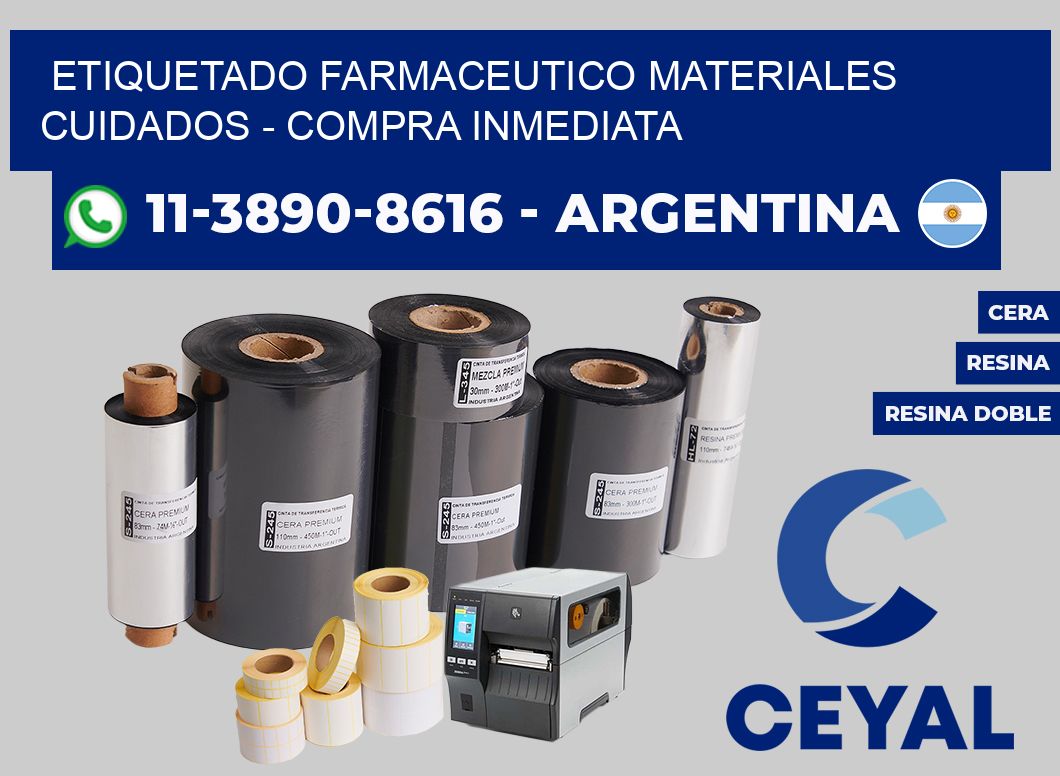 ETIQUETADO FARMACEUTICO MATERIALES CUIDADOS - Compra inmediata