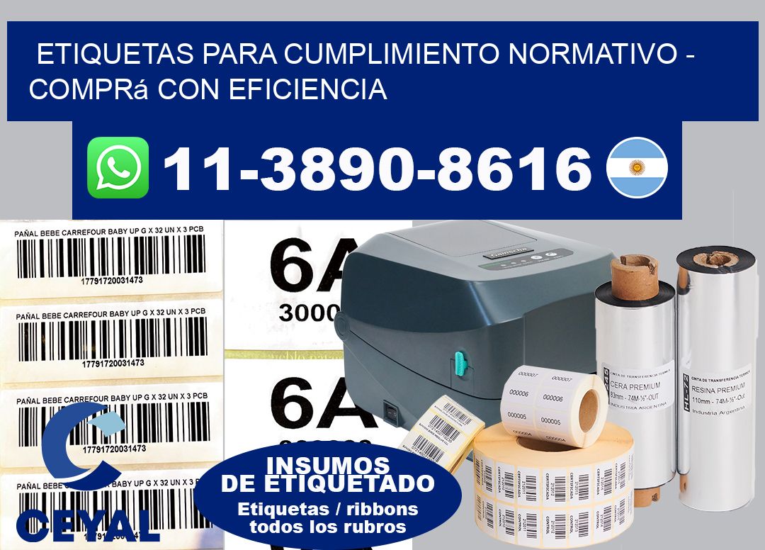 ETIQUETAS PARA CUMPLIMIENTO NORMATIVO - Comprá con eficiencia