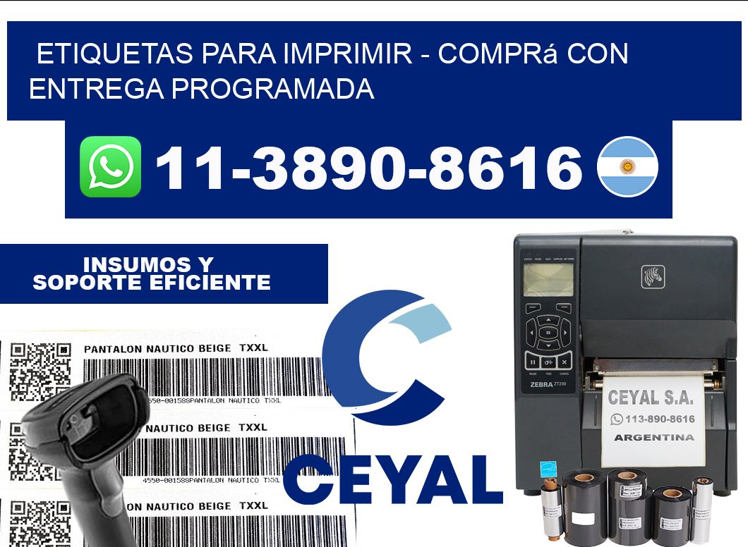 ETIQUETAS PARA IMPRIMIR - Comprá con entrega programada