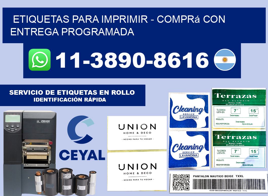 ETIQUETAS PARA IMPRIMIR - Comprá con entrega programada