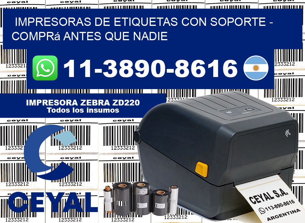 IMPRESORAS DE ETIQUETAS CON SOPORTE - Comprá antes que nadie
