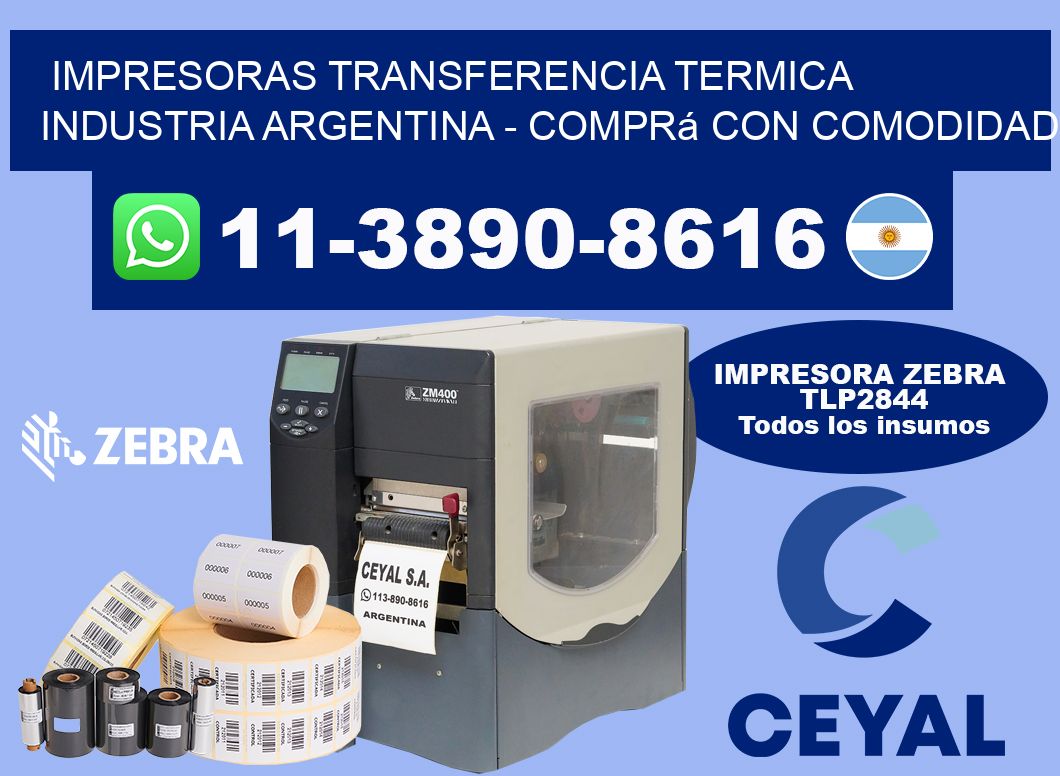 IMPRESORAS TRANSFERENCIA TERMICA INDUSTRIA ARGENTINA - Comprá con comodidad
