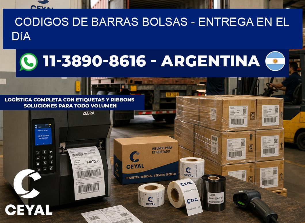 codigos de barras bolsas - Entrega en el día