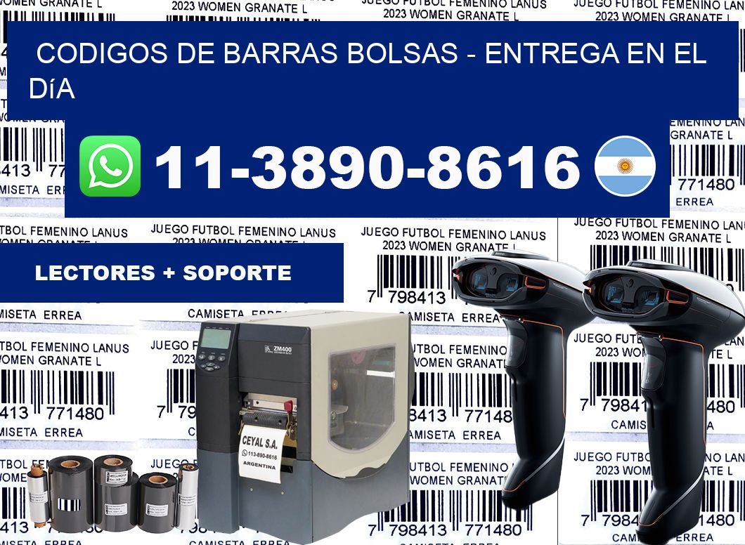 codigos de barras bolsas - Entrega en el día
