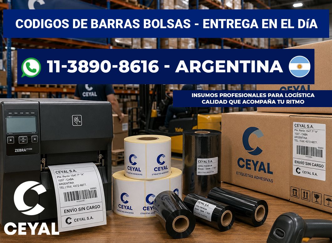 codigos de barras bolsas – Entrega en el día