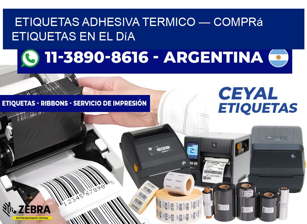 etiquetas adhesiva termico — Comprá etiquetas en el día